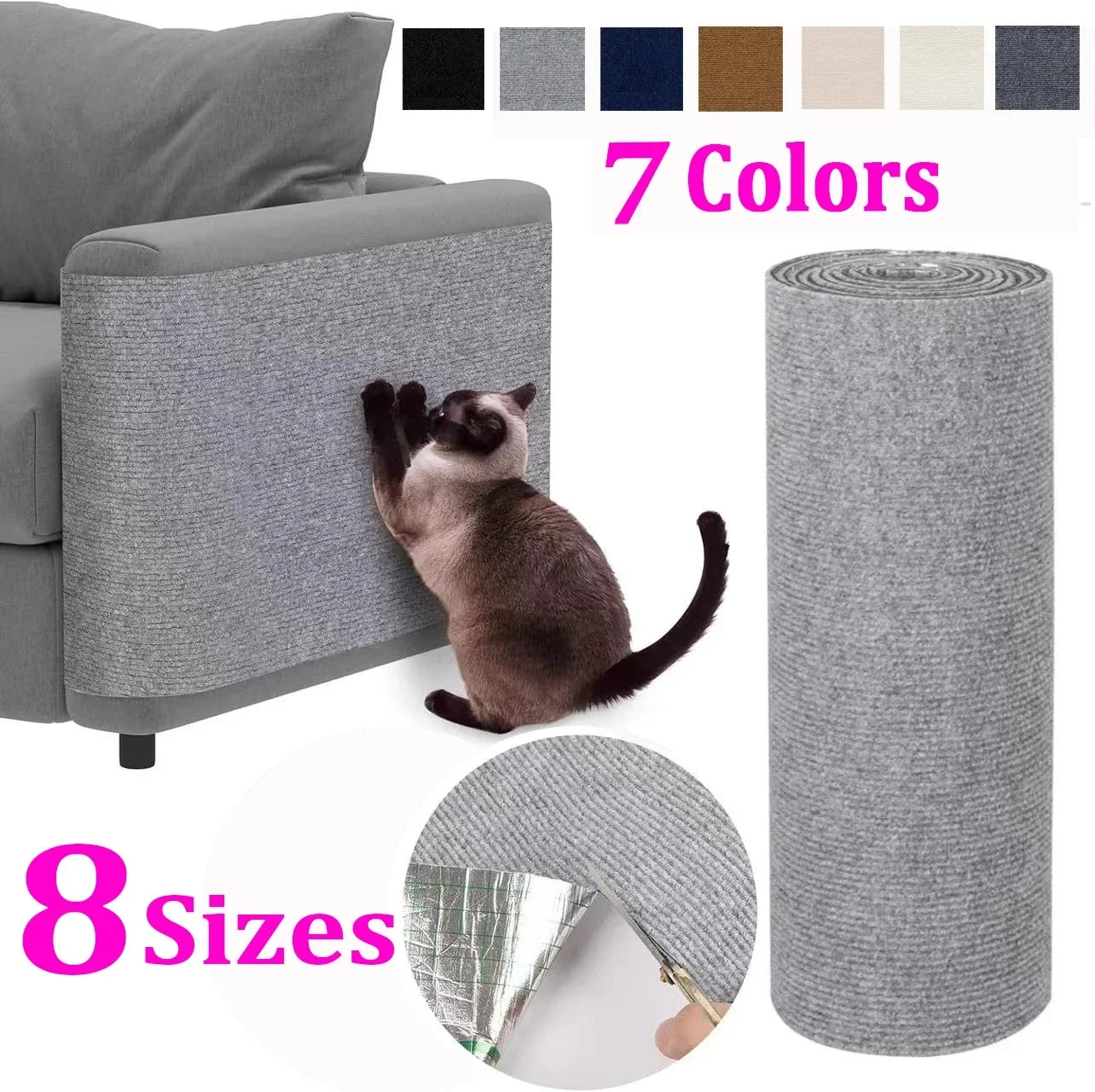 Trimmable Anti Cat Scratch Mat Self-Adhesive Carpet Mat Pad Cat Pet Scratcher Furniture Couch Corner Indoor Sofa Wall Protector