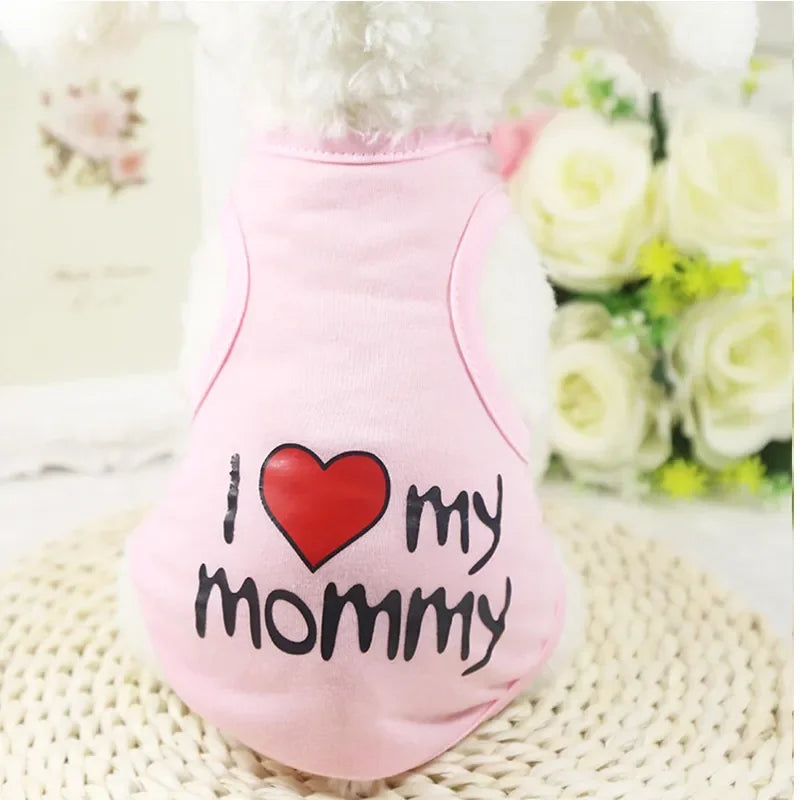 Cute Paw Printed Heart Love Design Small Dog Vest Clothes Summer Spring TShirts For Dogs Costume Puppy Dog Accessories Chihuahua