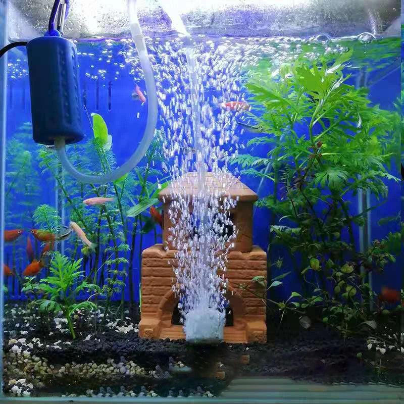 New Aquarium Mini USB Oxygen Air Pump With Stone Accessories Check Valve Mute Hose Energy Saving Supplies Fish Tank Accessories