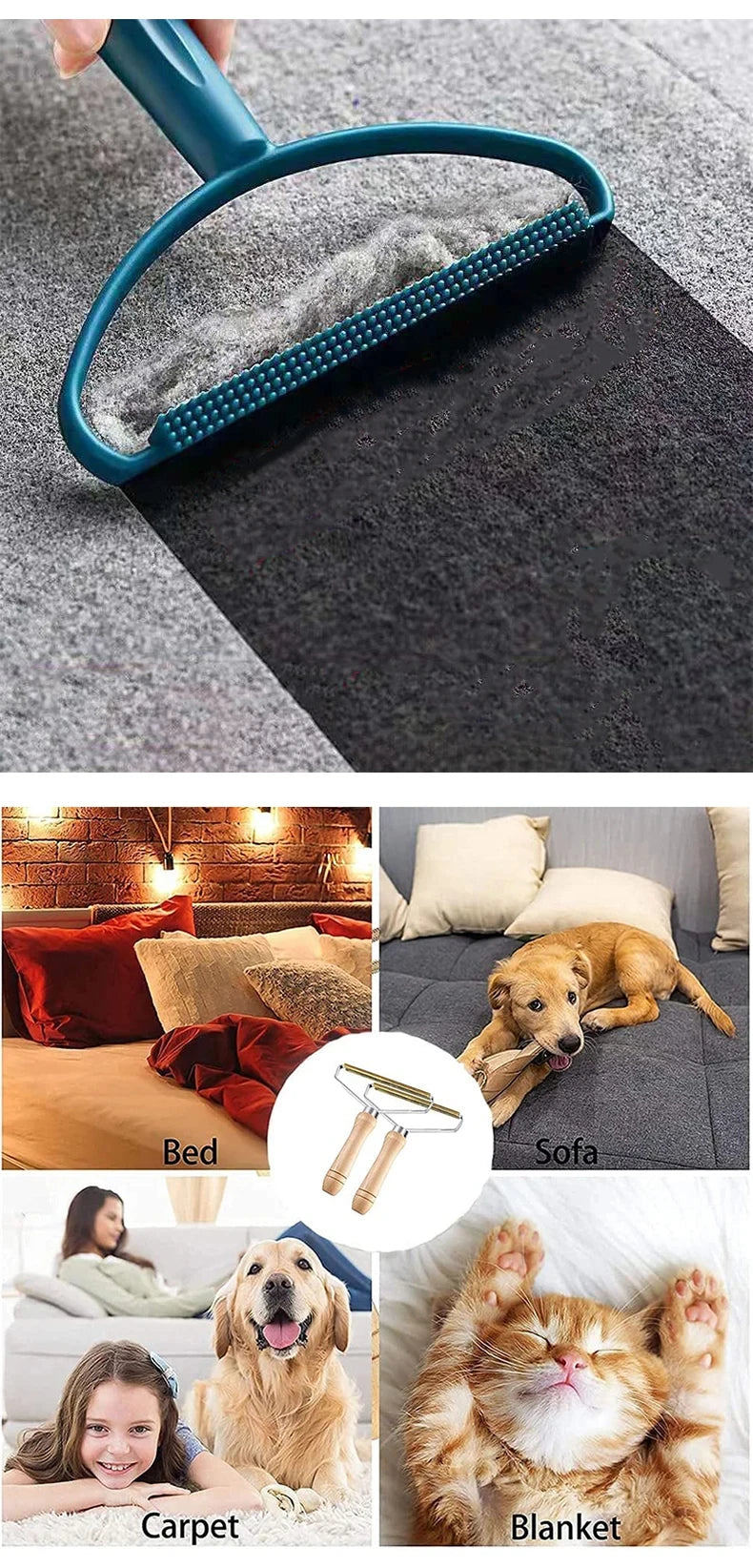 1pc Portable Lint Remover Carpet Wool Coat Clothes Manual Shaver Removal Scraper Cleaning Tool Pet Hair Remover Brush