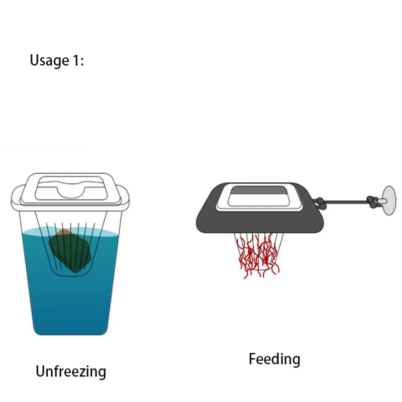 1pcs Plastic Feeder Set With Suction Cup For Aquarium Red Worm Feeding Fish Tank Cone Live Food Tapered Hopper Basket Supplies