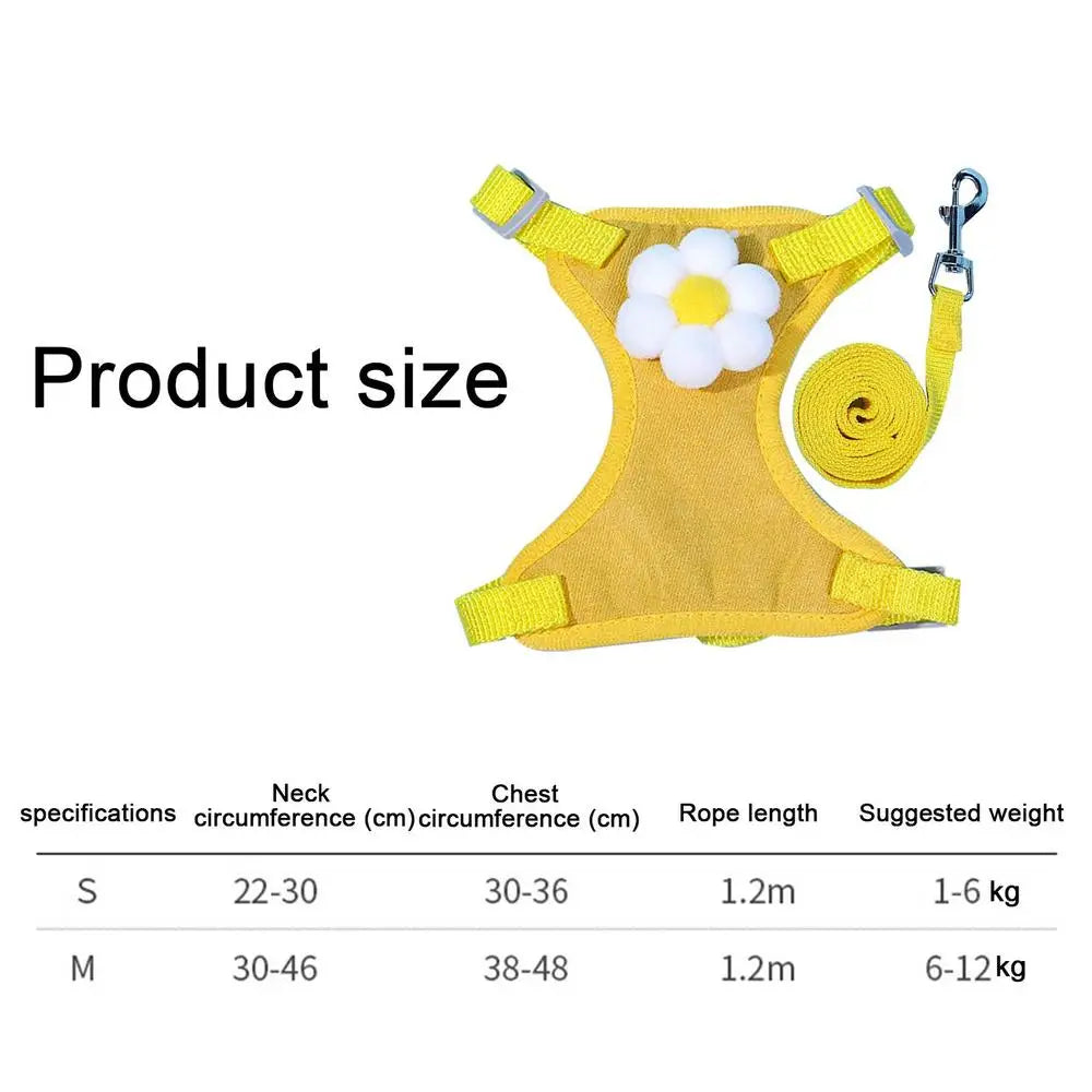 Dog Harness Vest Set Cat Clothes Small Dogs Reflective Breathable Adjustable Outdoor Walking Chest Strap Pet Supplies