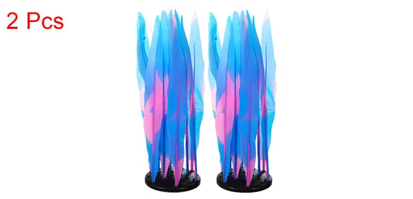 UXCELL Aquarium Artificial Decorative Plant Silicone Glowing Decor for Fish Tank Ornamen Flower Grass Decoration Accessories
