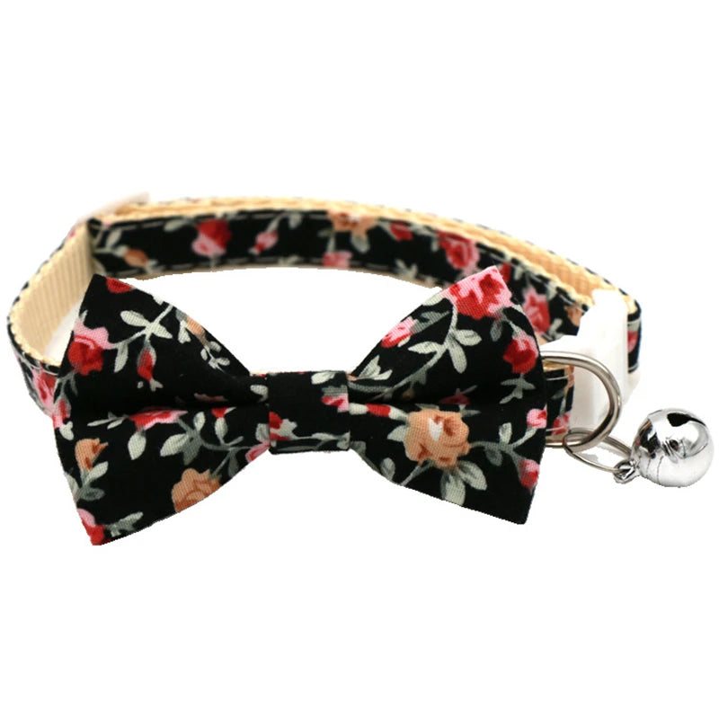 New Deign Floral Pet Dog Collars Adjustable Daisy Christmas Cosplay York Dog Necklace Cute Bow Tie Sphinx Cat Cute Neck Collars