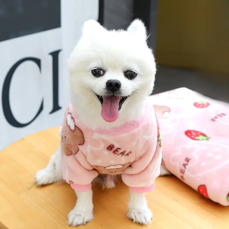 Funny Monkey Print Winter Dog Clothes French Bulldog Flannel Winter Dog Hoodies Medium Puppy Clothing for Cat Christmas Costume