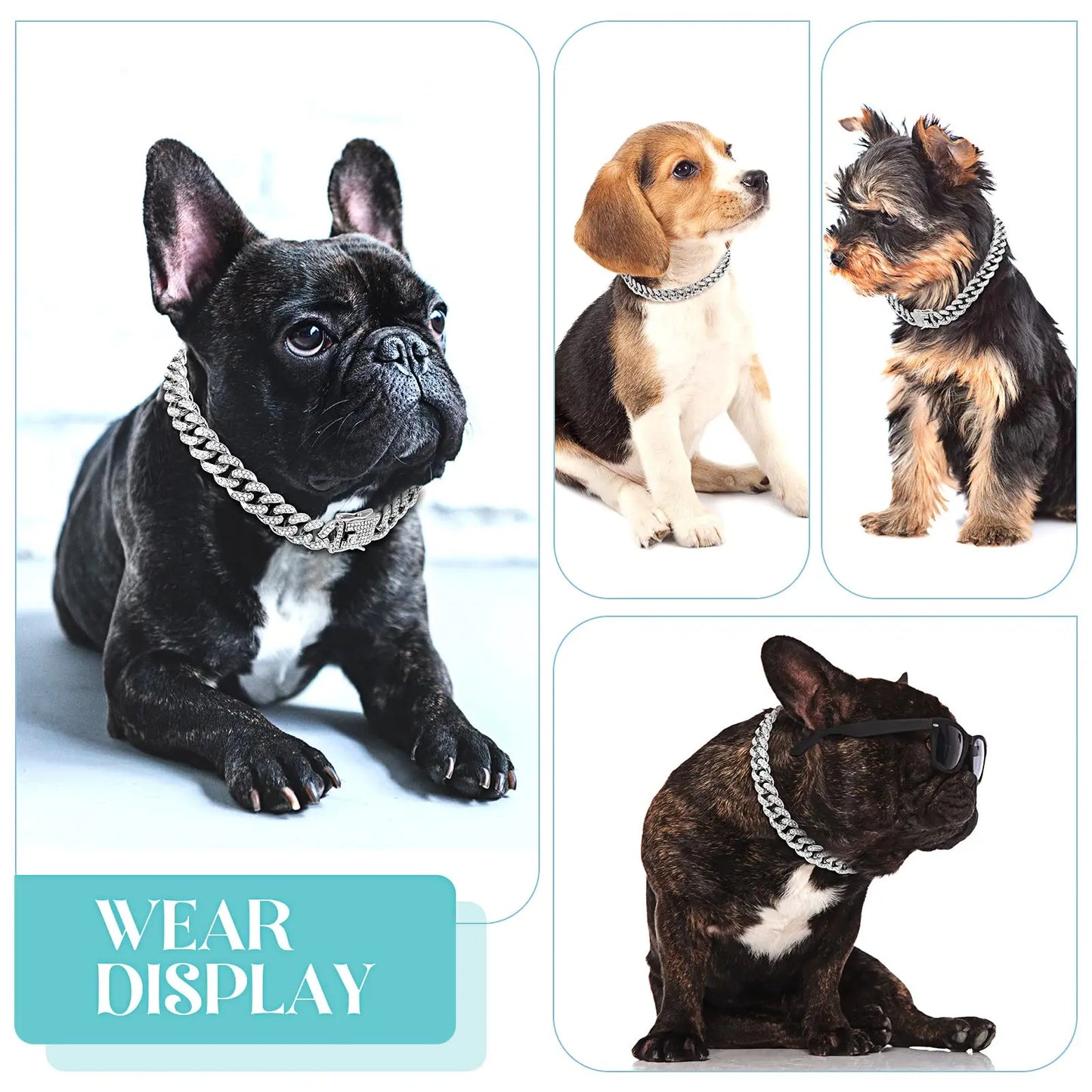 Full Diamond Gold Chain Necklace for Dog, Luxury Dog Collar, Large Gold Chain, Dog Supplies