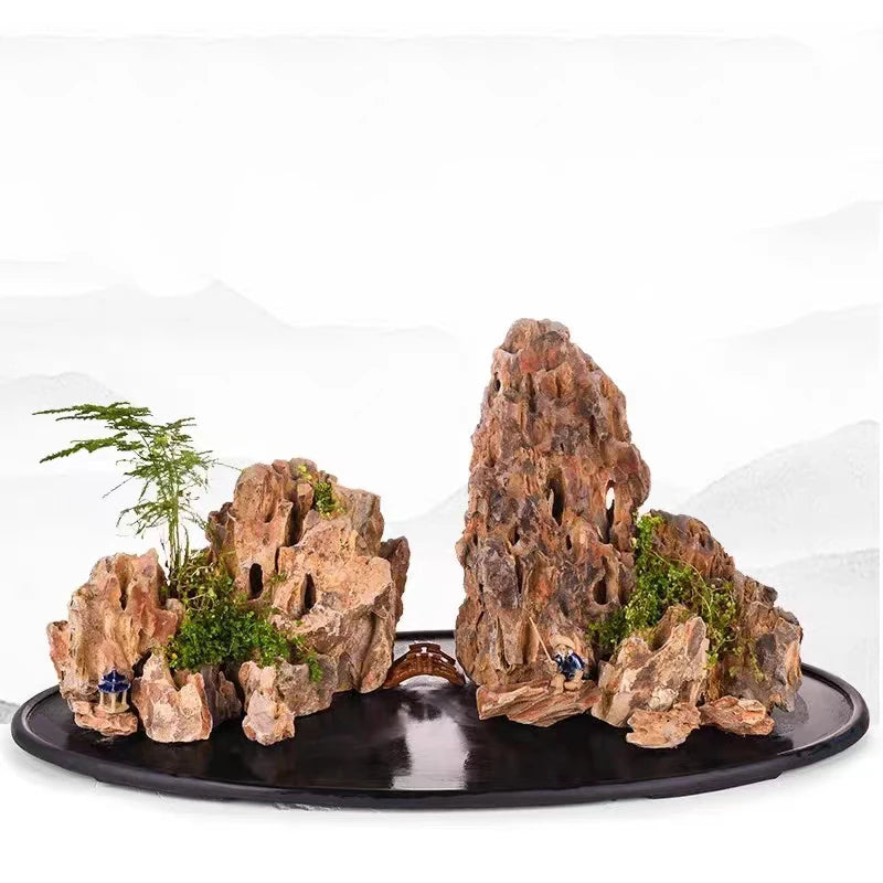 Natural Aquarium Decoration Stone Rockery Landscaping Fish Tank Porous Pine Stone Beautiful Landscape Good for Plants Growth