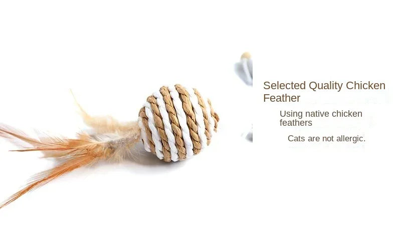 1PC Teaser Feather Toys Kitten Funny Colorful Rod Cat Wand Toys Wood Pet Cat Toys Interactive Stick Pet Cat Supplies