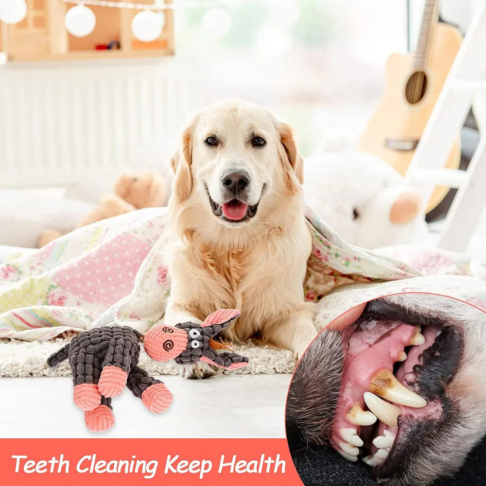Pet Toys Plush Dog Toys Squeaky Dog Toys Stuffed Toys for Small Medium Large Dogs Animals Toys Puppy Chew Toy with Clean Teeth
