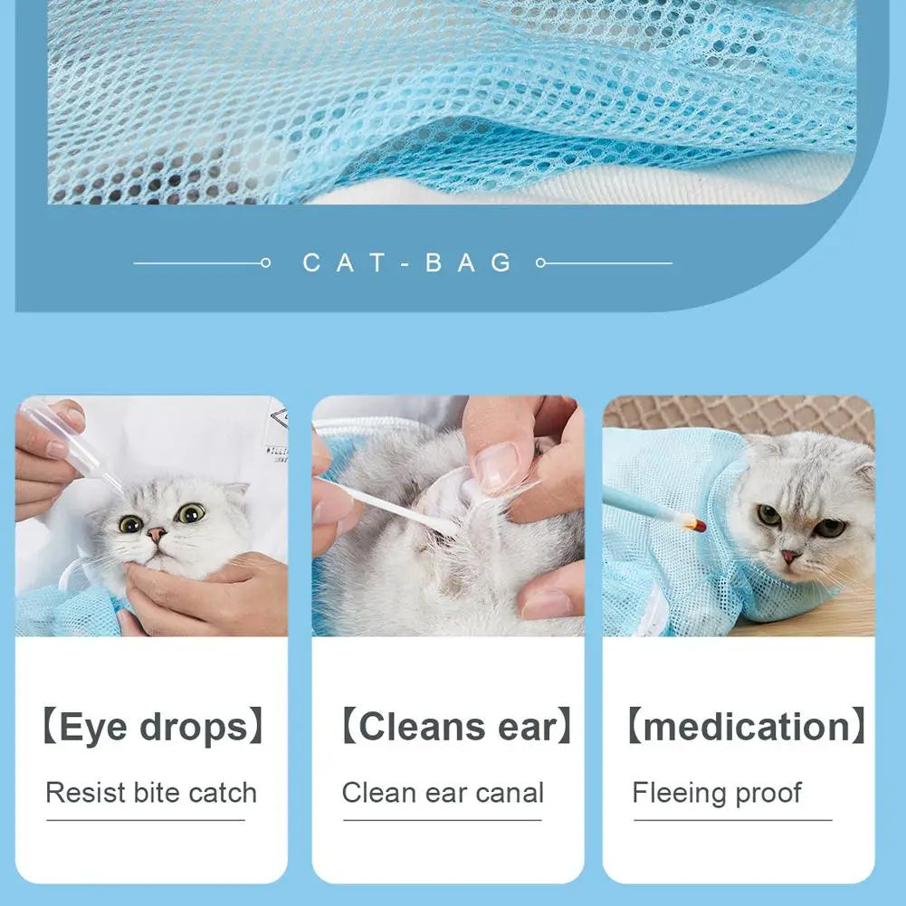Adjustable Cat Toiletry Bag For Cats Special Bathing Nail Injection, Bathing Restraint Bag, Anti-bite And Anti-scr A1T7