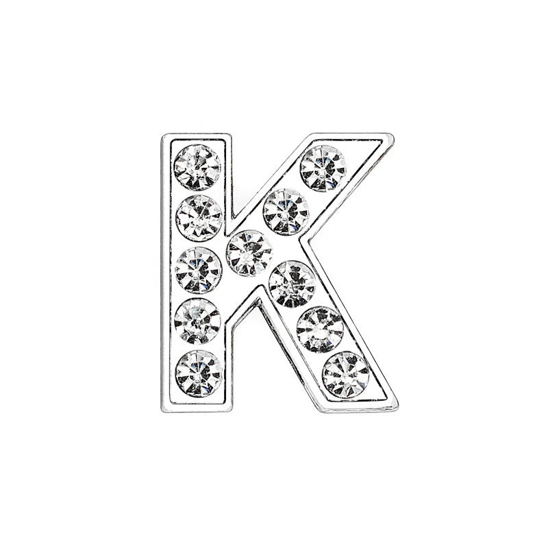 10mm Chrome Alloy Diamond Capital English Alphabet Jewelry Manual Diy Cat Claw Love Pet Collar Accessories
