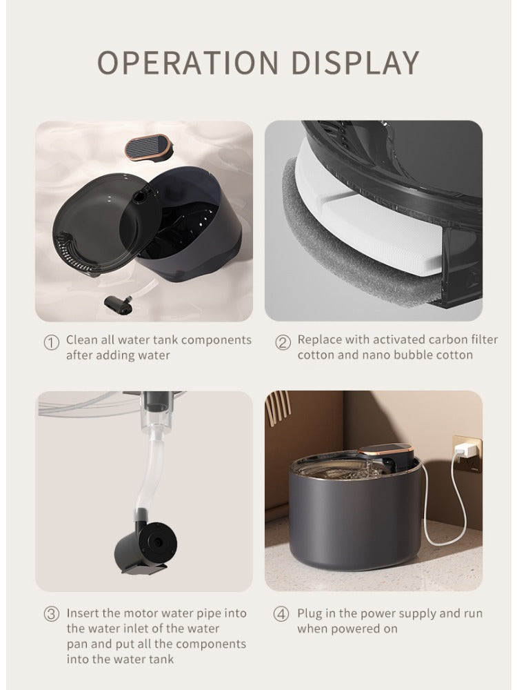 3L Functional Model Auto Cat Water Fountain Filter Automatic Sensor Drinker
