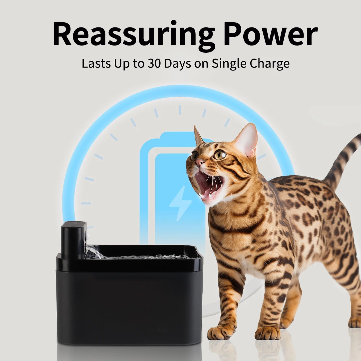 2.2L Cat Water Fountain Battery Operated Automatic Pet Water Fountain with Motion Sensor Dog Water Dispenser Cat Accessories