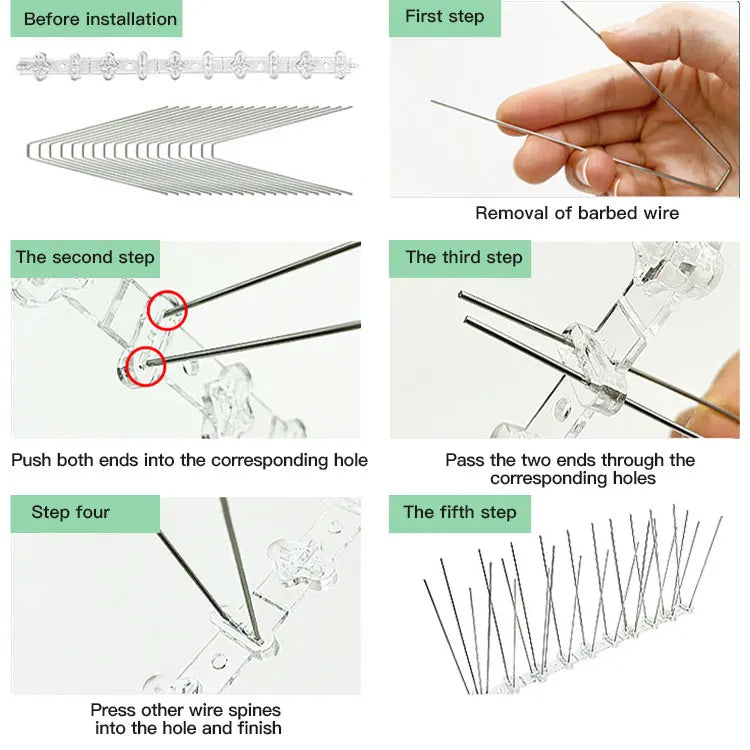 10pcs/box Gardening Bird Repellent, Stainless Steel for Home Balcony to Prevent Bird Repellent