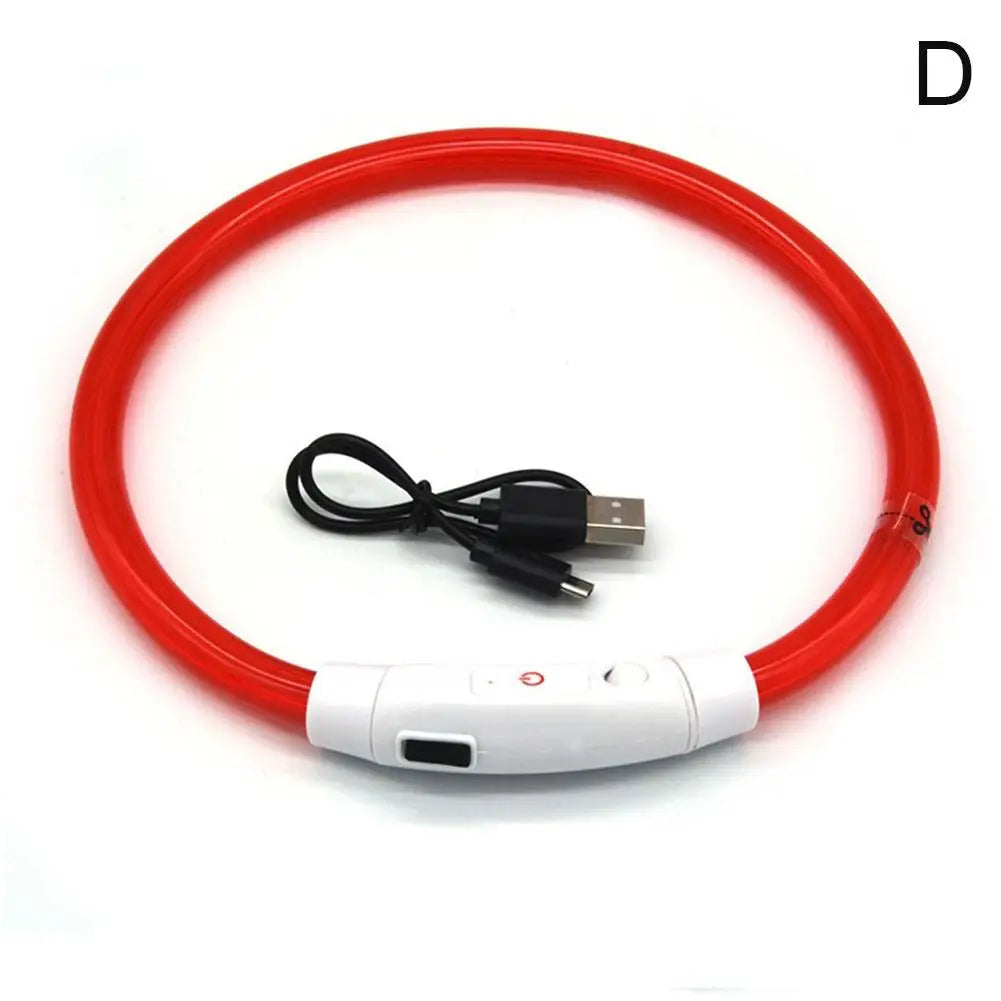 50cm LED Luminous Dog Collar Waterproof And Dustproof Visual Night Dog Walking To Prevent Lost Creative Color Dog Sub-sign Light