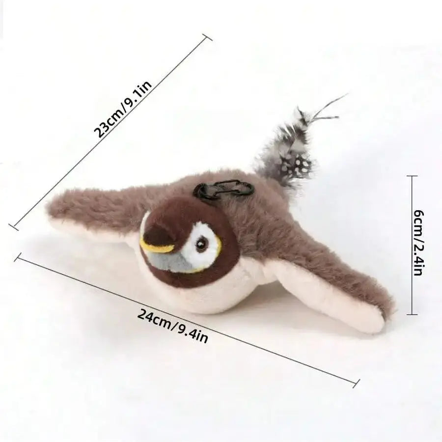 1pc Electric Interactive Cat Toy, Rechargeable Flapping Bird Plush Toys, Squeaking Toys for Cats Fun Kitten Exercise Toys Soft