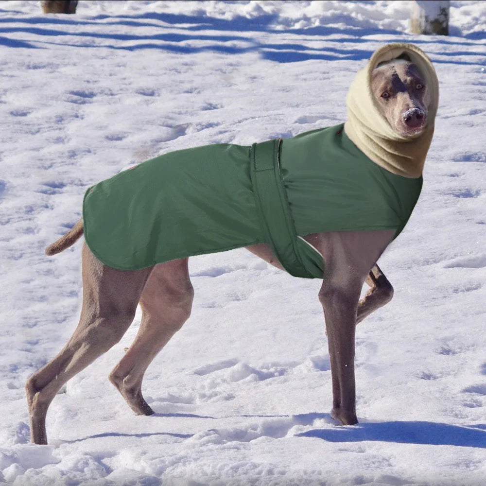 Super Warm Thick Dog Clothes Waterproof Dog Coat Jacket For Medium Large Dogs Greyhound Wolfhound Shepherd Clothing