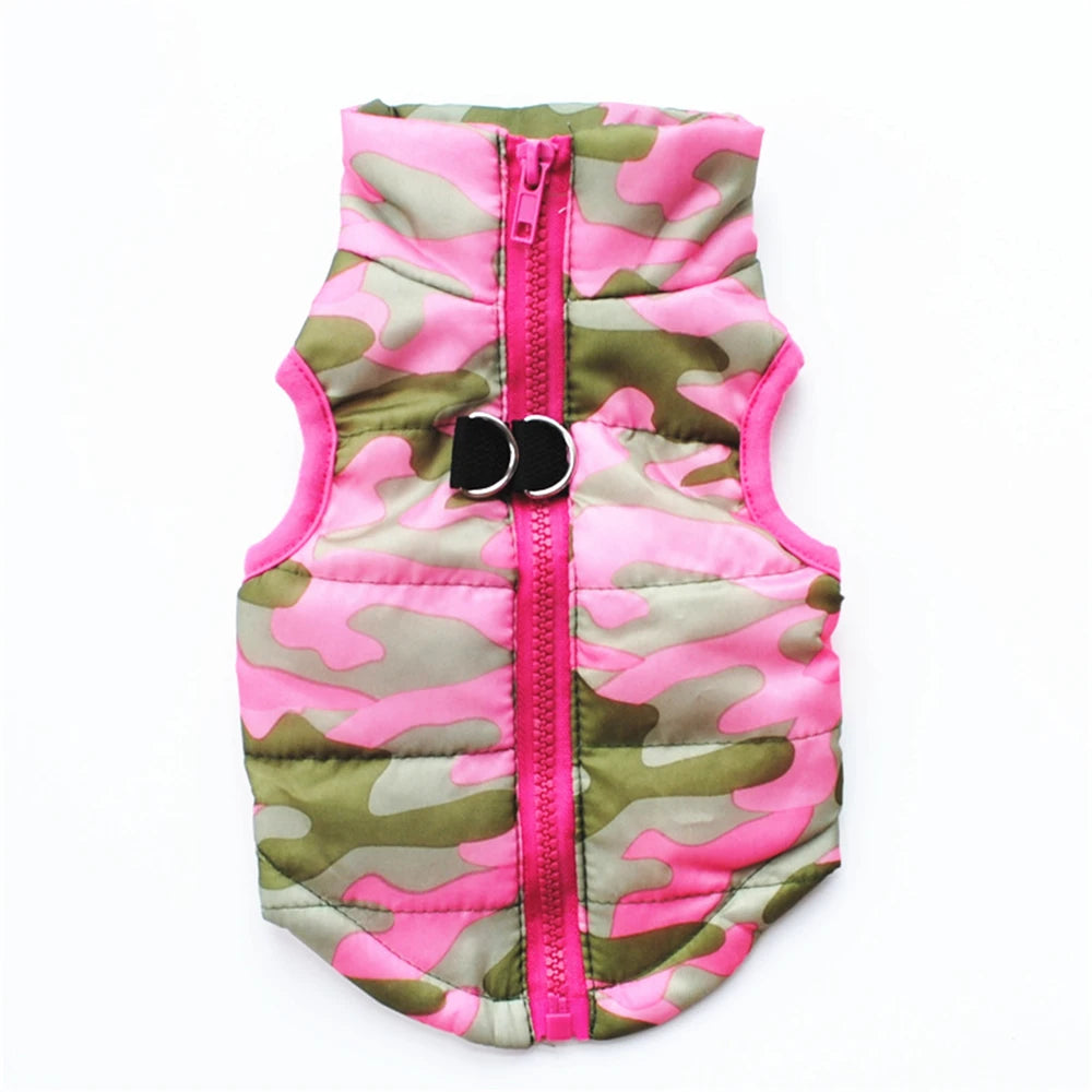 Windproof Pet Vest Jacket Winter Warm Big Dog Clothes Puppy Harness Clothing Funny Printed Coat for Small Medium Dogs Cats XS-XL
