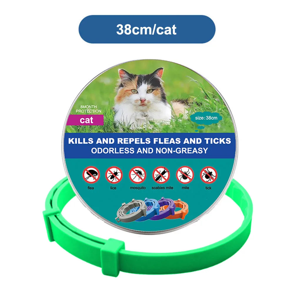 38cm 70cm Retractable Deworming Dog Cat Collar Pet Anti Flea Ticks Collar Repellent Mosquito Pet Collars for Cats Dogs Products
