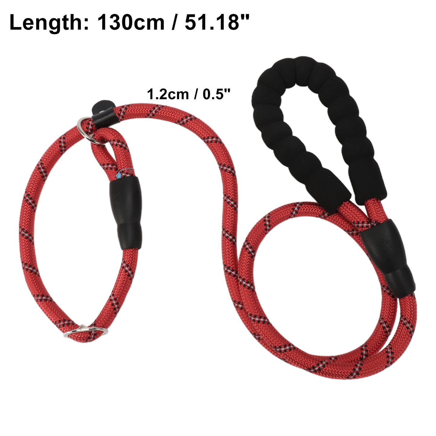 UXCELL Dog Leash Nylon Dog Leash Sponge Handle Reflective Rope for Small Medium Large Dogs Length 130cm 180cm Diameter 1.2cm