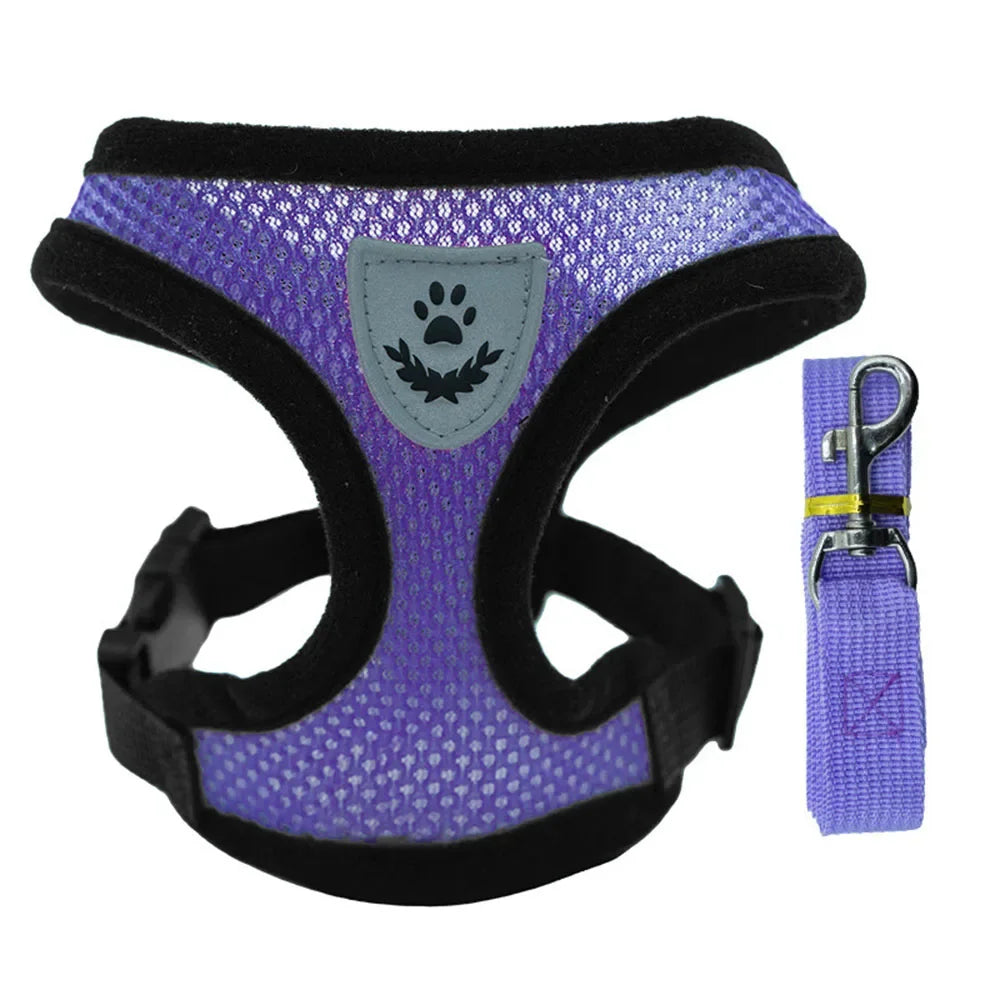 Cat Harness and Leash Escape Proof Adjustable Vest Harnesses for Cats Reflective Cat Harness Breathable Soft Kitty Puppy Harness