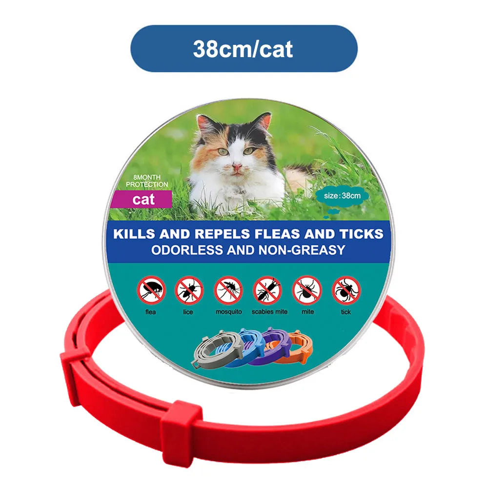 38cm 70cm Retractable Deworming Dog Cat Collar Pet Anti Flea Ticks Collar Repellent Mosquito Pet Collars for Cats Dogs Products