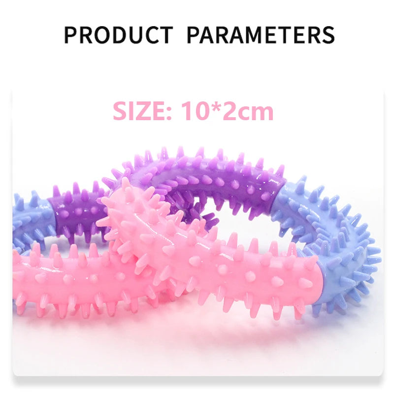 Soft TPR Rubber Ring Spiky Dog Chew Toys for Small Medium Dogs Puppy Dental Teething Cleaning Pet Supplies