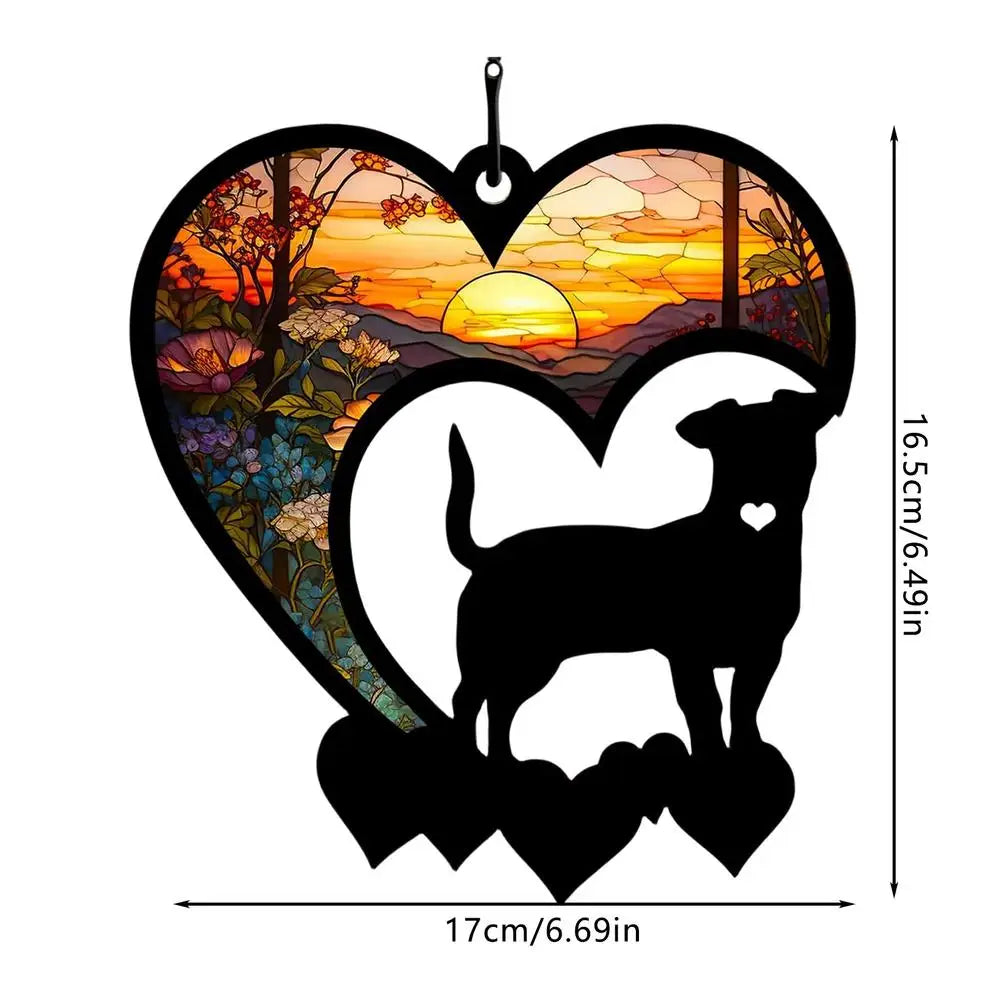Dog Memorial Sun Catcher Pet Loss Sympathy Gift for Dog Lovers Dog Memorial Sun Catcher for Home Garden Wall Window Bereavement