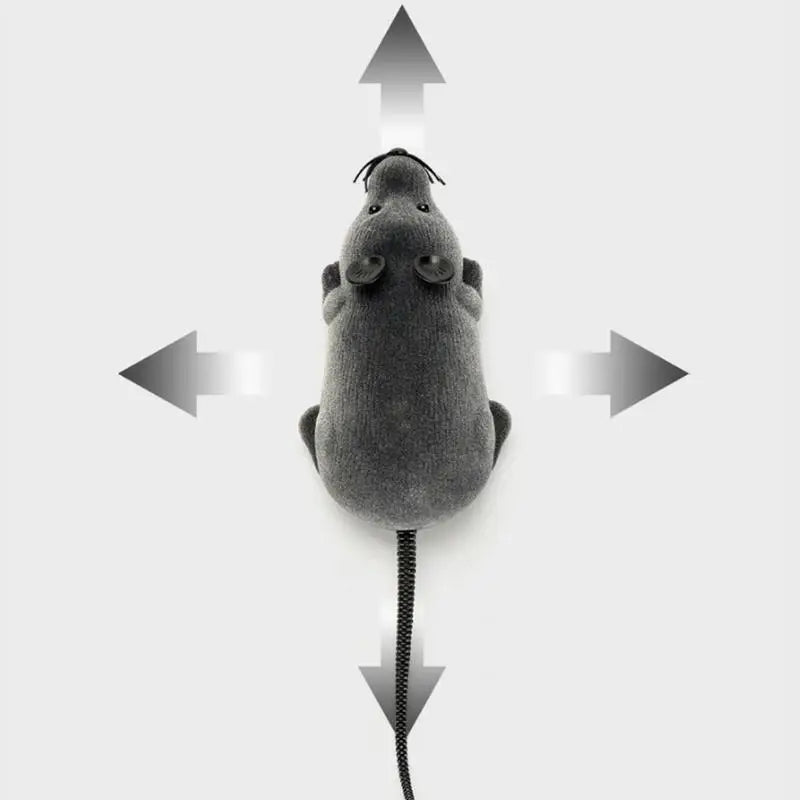 Robotic Mouse Cat Toy RC Mouse Cat Toy Squeaky Mouse Cat Toy Battery Powered Mimics Motion Of Real Prey Fun Interactive Play