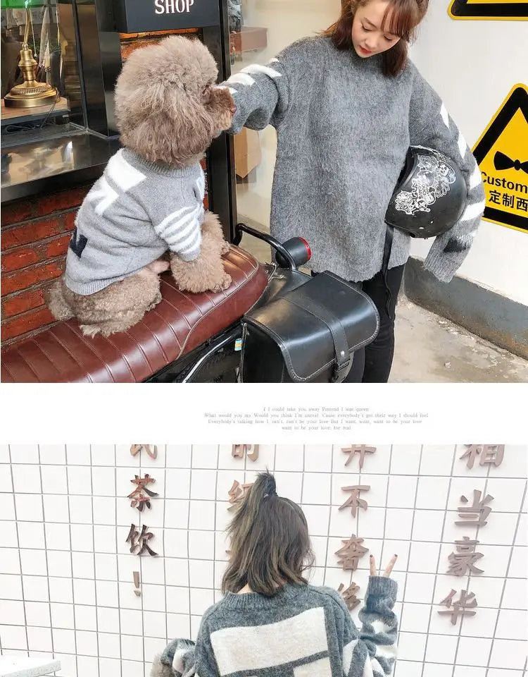 The New Pet Clothes Cat Sweater Dog Sweater Korean Version Spring and Autumn Parent-child Wear Six Sizes