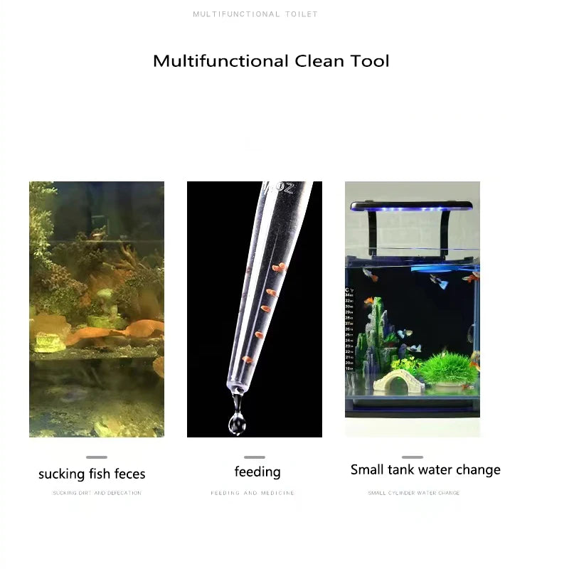 30ml Aquarium Clean Tool Pipette Fish Tank Siphon Pump Water Changer Aquarium Accessories with Extension Tube Four Colors