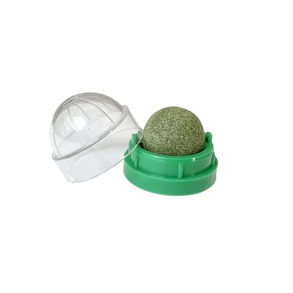 Natural Catnip Cats Wall Stick-on Ball Toy Scratchers Treats Healthy Natural Removes Balls to Promote Digestion Cat Grass Snack