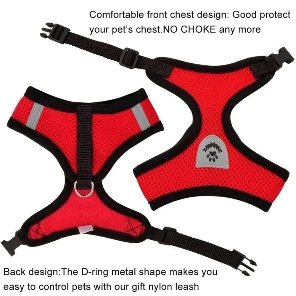 Cat Harness and Leash Escape Proof Adjustable Vest Harnesses for Cats Reflective Cat Harness Breathable Soft Kitty Puppy Harness