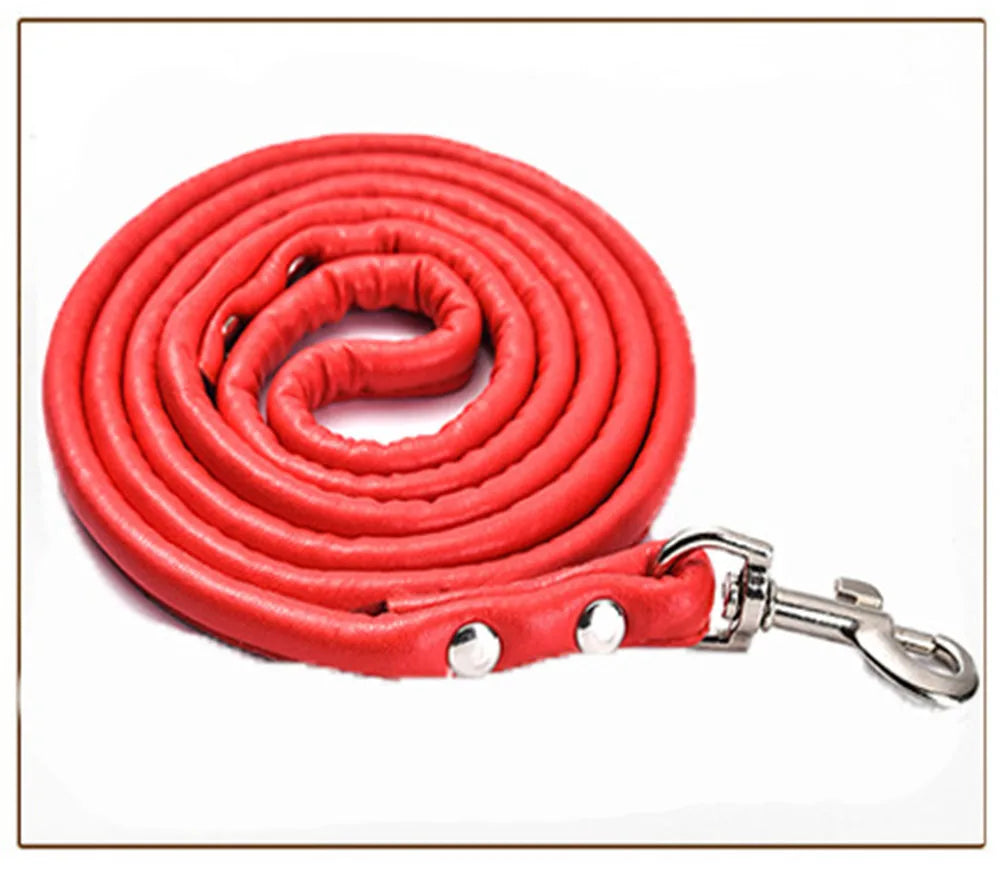Pet Products Round Colorful PU Rolled Dog Walking Leashes for Small Medium Breeds Dogs Puppy Chain Lead Training Walking Leash