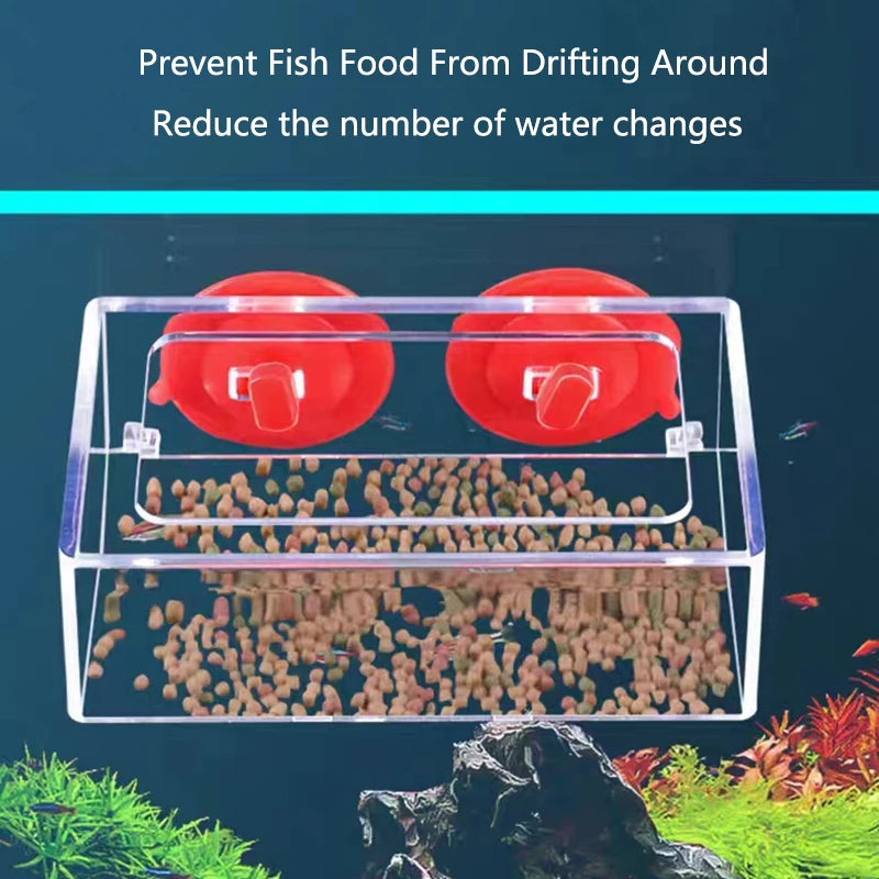 Aquarium Feeding Ring Fish Tank Station Floating Food Tray Feeder Aquarium Accessory with Strong Suction Cup New
