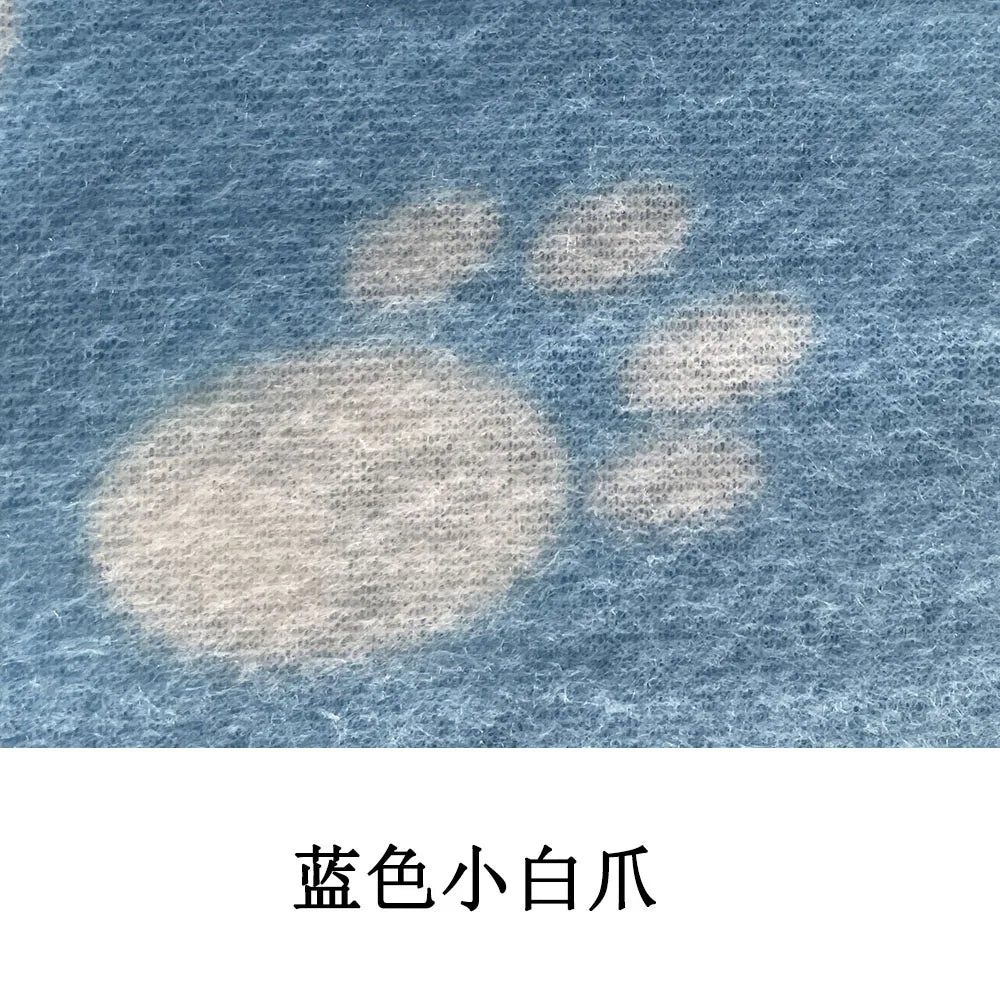 Pet Blanket Super Soft Dog Blanket with Cute Paw Print Warm Puppy Blanket Mat Bed Cover for Large Dogs Kitten Cat Small Animals