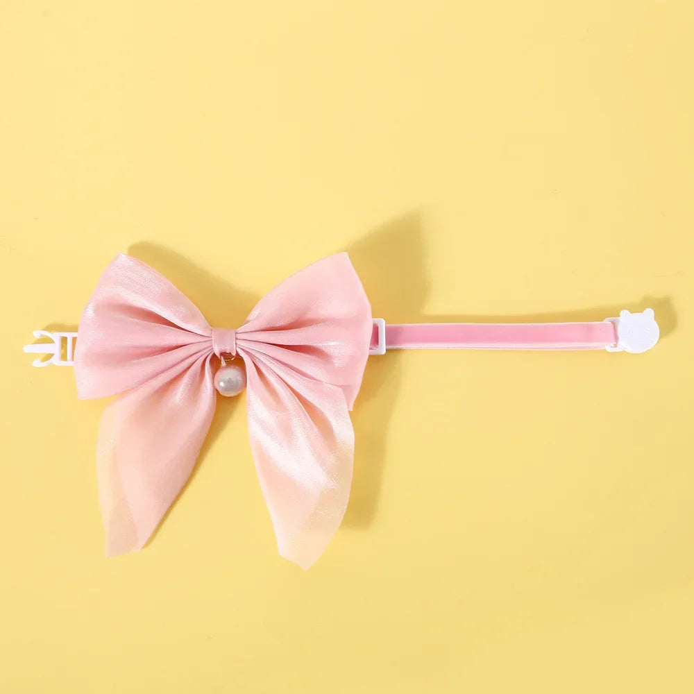 Soft Velvet Cat Collar Breakaway Puppy Kitten Collar Red Pink Bow Small Dog Collar Adjustable Safety Buckle Cat Bow Pet Supplies