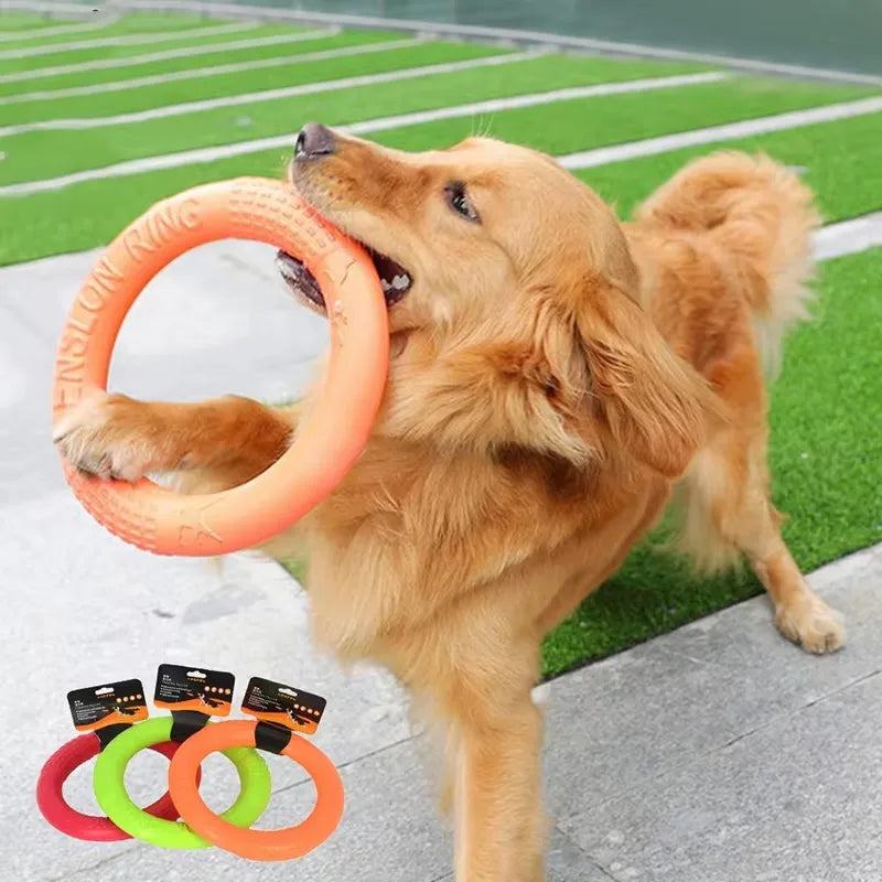 1pc Orange Dog Toys Pet Flying Disk Training Ring Puller EVA Interactive Training Ring Puller Resistant for Dogs