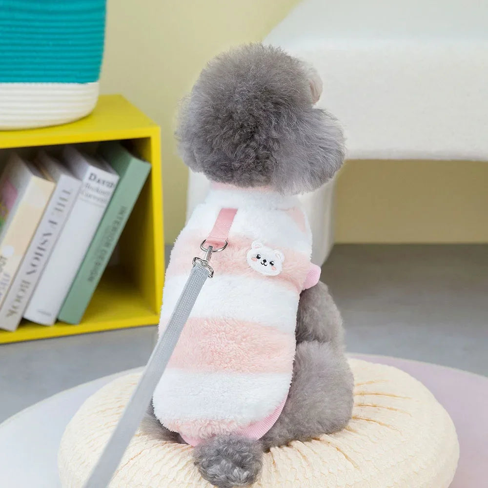 Soft Coral Fleece Cat Shirt Dog Vest Pet Dog Clothes for Small Dogs Puppy Clothing Pet Sweater Spring Autumn Winter Pet Outfits