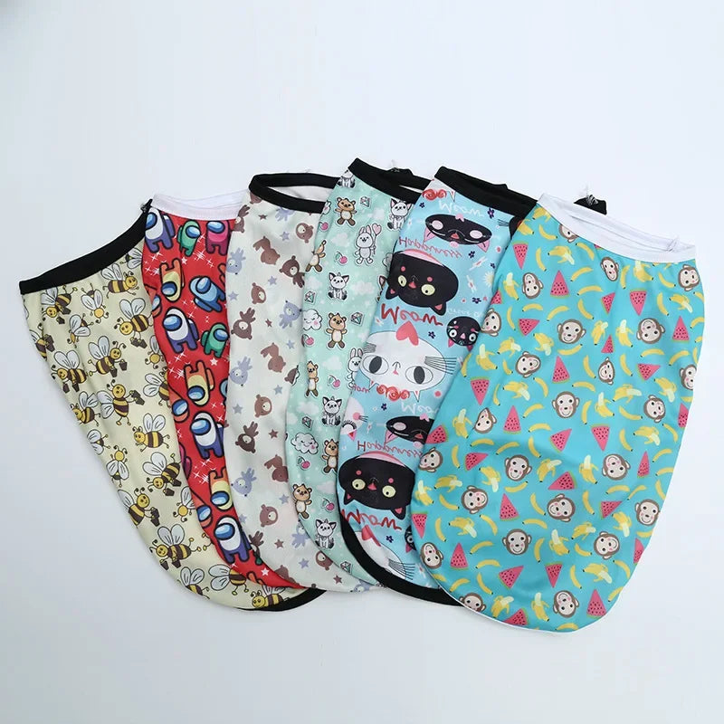 Summer Sphynx Cat Clothes Cute Print Pet Vest Shirt for Cats Gotas Kitten Kedi Shirts mascotas Dog Clothing ropa para gato