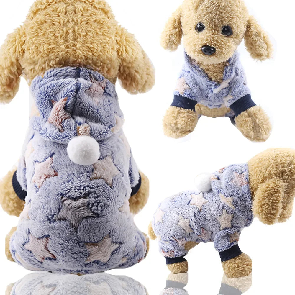 Pet Dog Soft Warm Jumpsuits Clothing for Dogs Pajamas Fleece Small Puppy Coat Pet Outfits Hoodie Clothing Cats Clothes Christmas