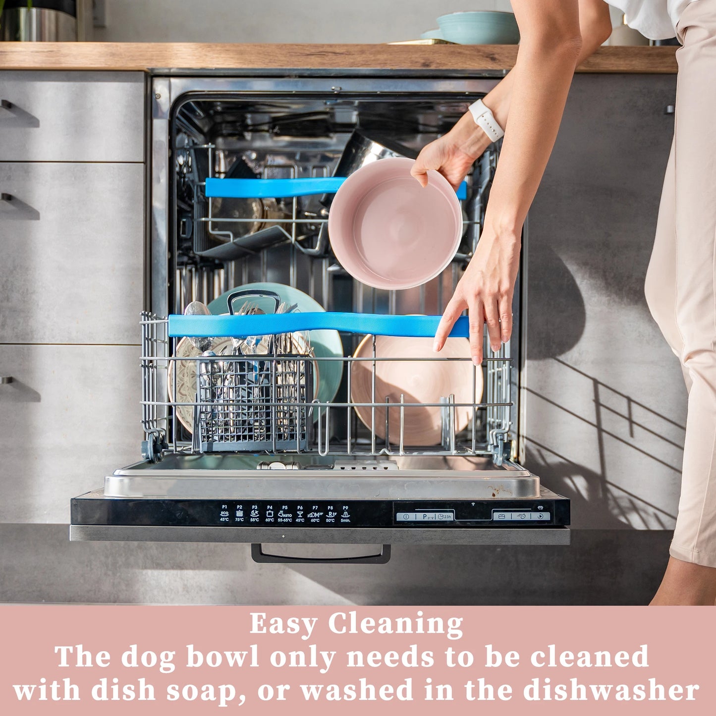 UXCELL 70Oz 200g Ceramic Dog Bowl Large Dog Water Bowl Non-Slip Dog Food Bowls Resistant Pet Bowl Dog Feeders Easy to Clean