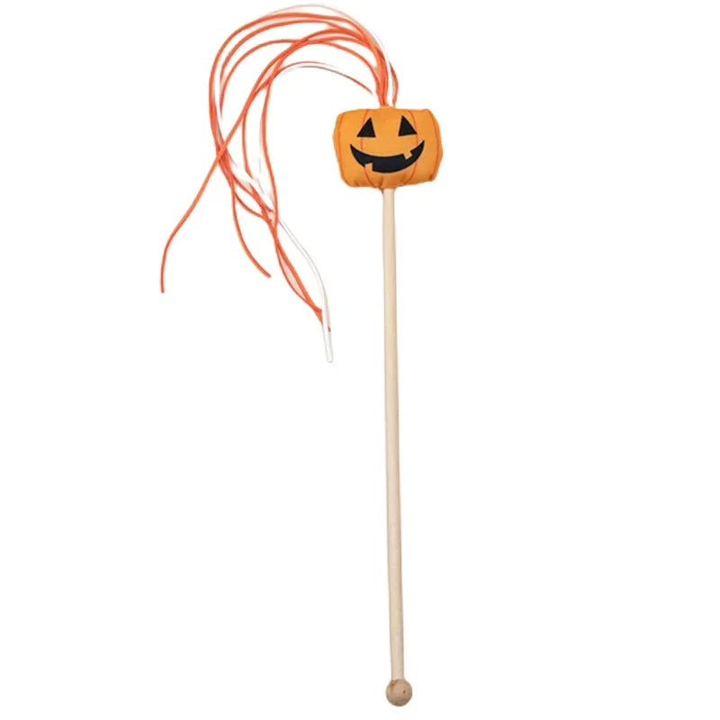 Cat Toy Cat Teaser Sticks Halloween Cat Stick Tassel Cat Stick Cute Cat Toy Halloween Pet Supplies