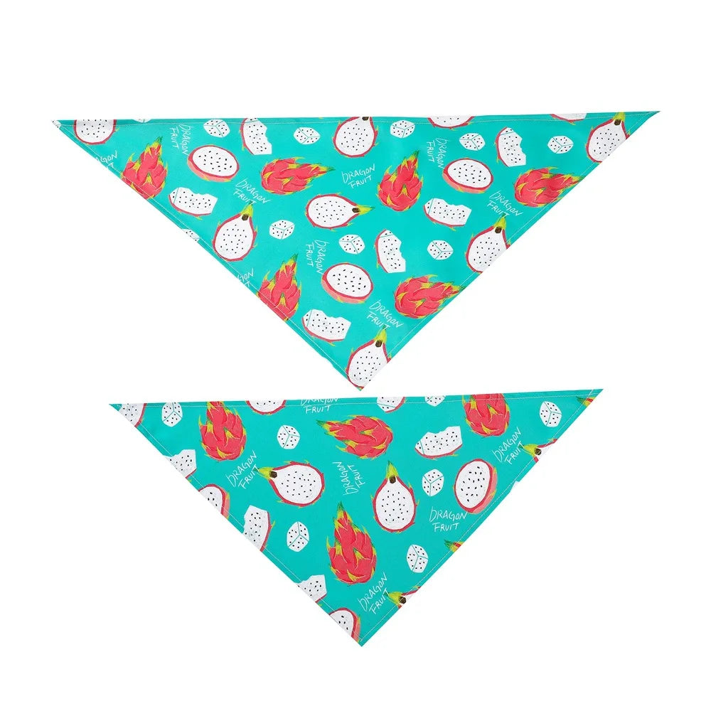 Cartoon Food Print Triangle Dog Collar Bandana Polyester Fade Resistant Pet Accessories Neck Scarf Small Dog Pet Supplies New
