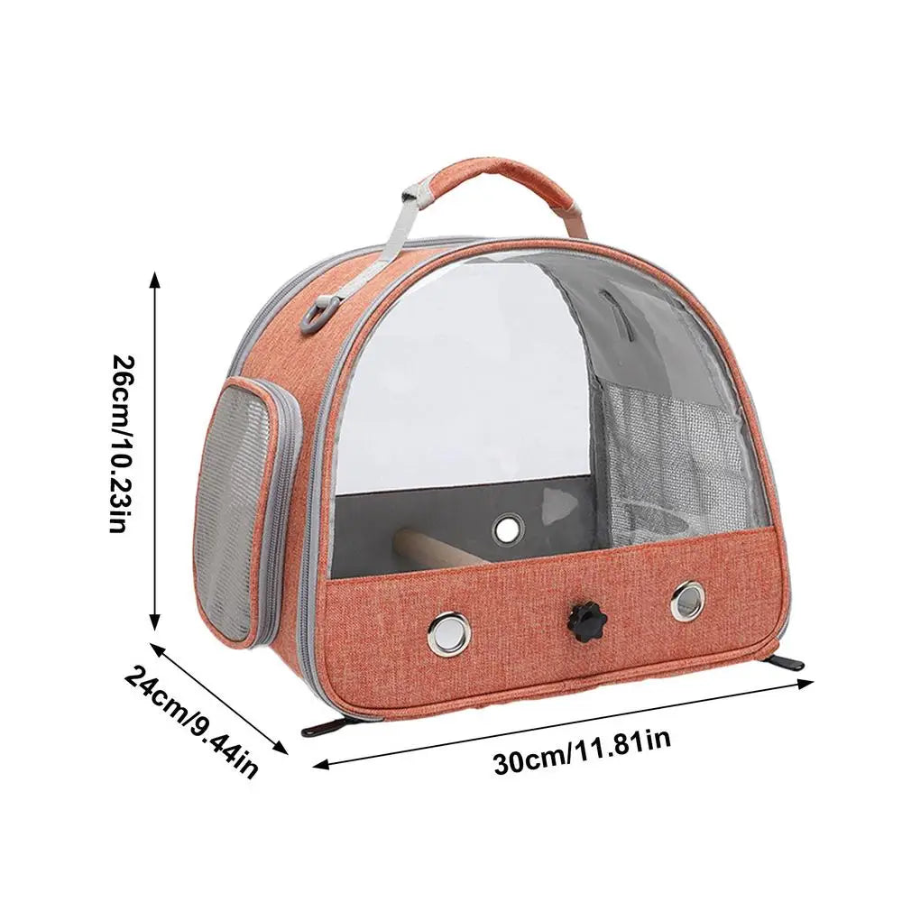 Bird Carrier Bag Travel Bird Backpack Cage Pet Transparent Travel Cage Organizer for Birds Small Pets Hamsters Rabbits Parrots