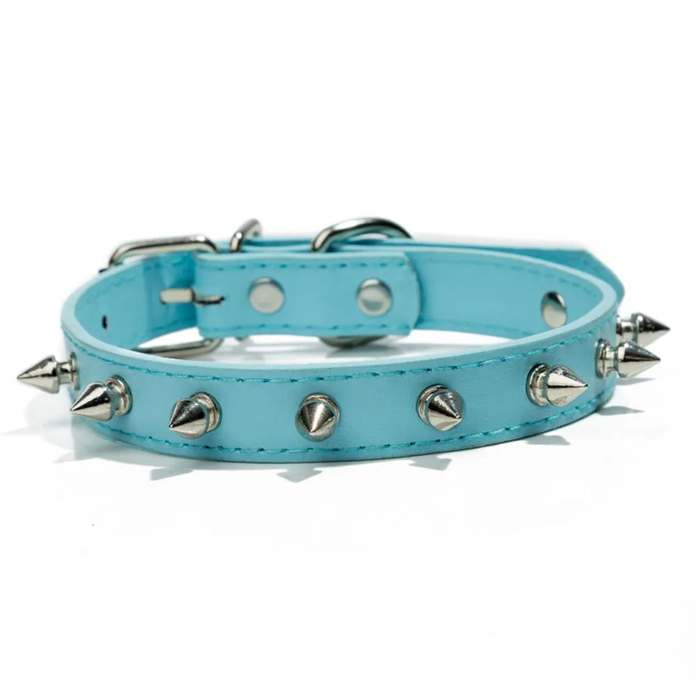 Anti-Bite Dog Collar Spiked Studded Pet Dog Collar PU Leather For Small Dogs Sport Bulldog Pug Puppy Dog Collar Cat Dog Supplies