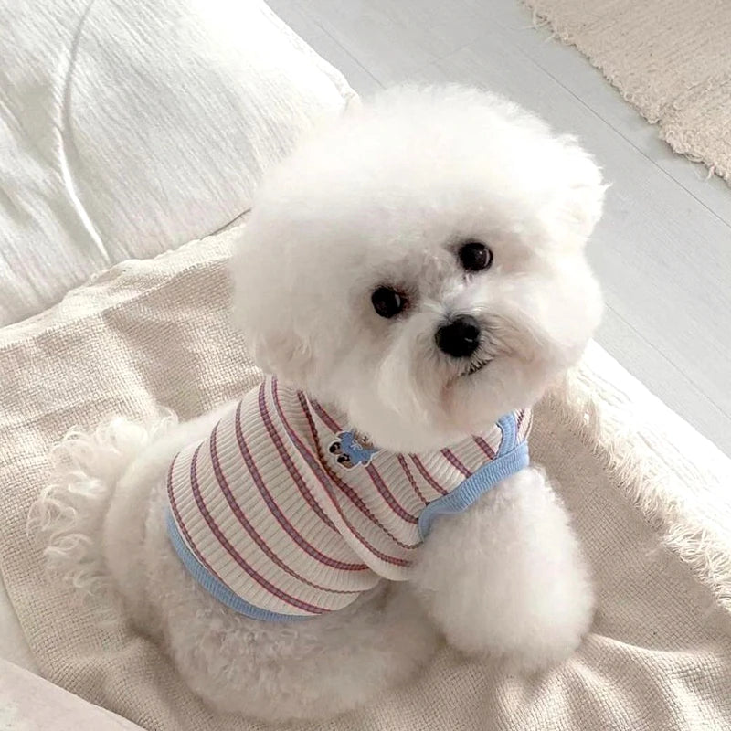 2024 Autumn Winter Thin Dog Vest Pet Dog T-Shirt Plaid Undershirts Puppy Costume Dog Hoodies Chihuahua Bichon Clothing Cat Vests