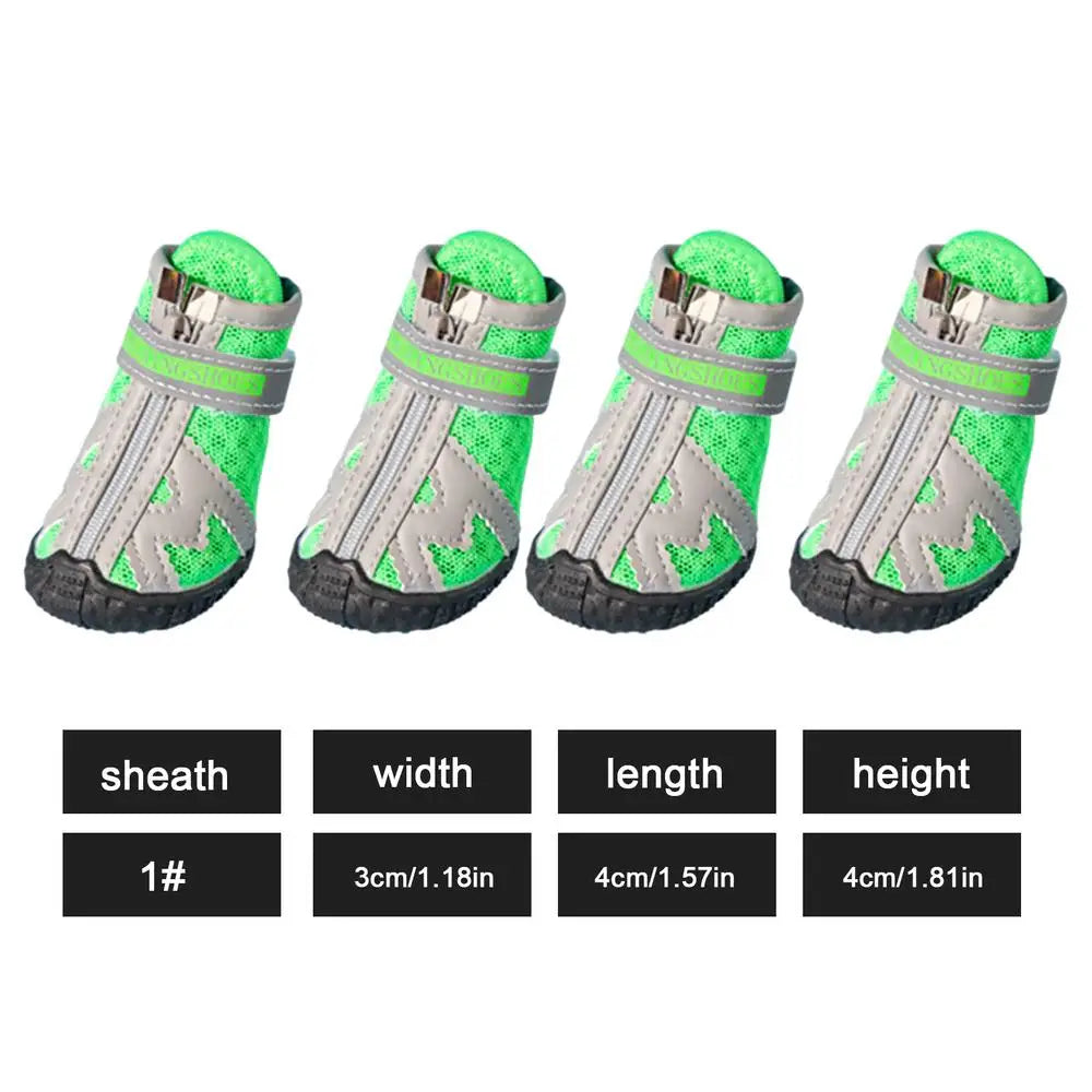 4PCS Dog Boots Dog Boots Paw Protector 5 Sizes Dog Boots With Rugged Rubber Sole Breathable Dog Boots Anti-slip For Summer