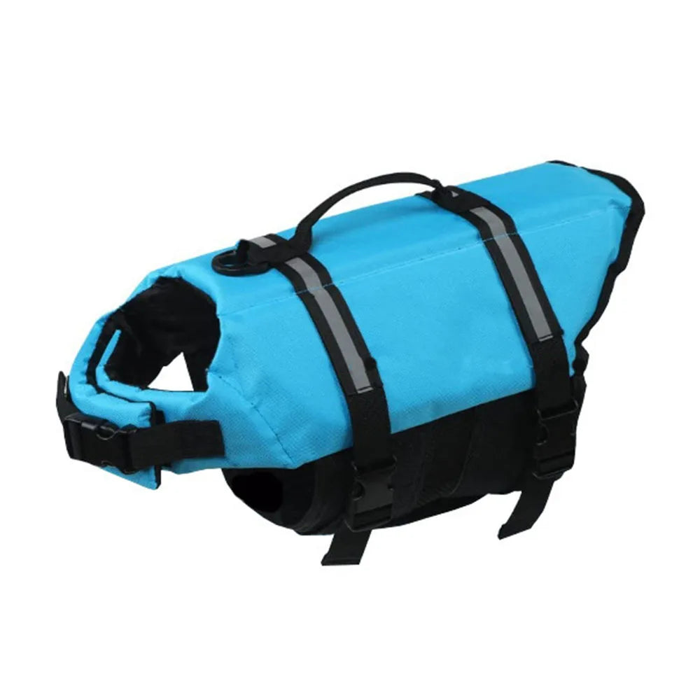 Dog Life Jacket with Reflective Stripe Adjustable High Flotation Dog Life Vest Ripstop Dog Lifesaver Pet Life Preserver Swimsuit
