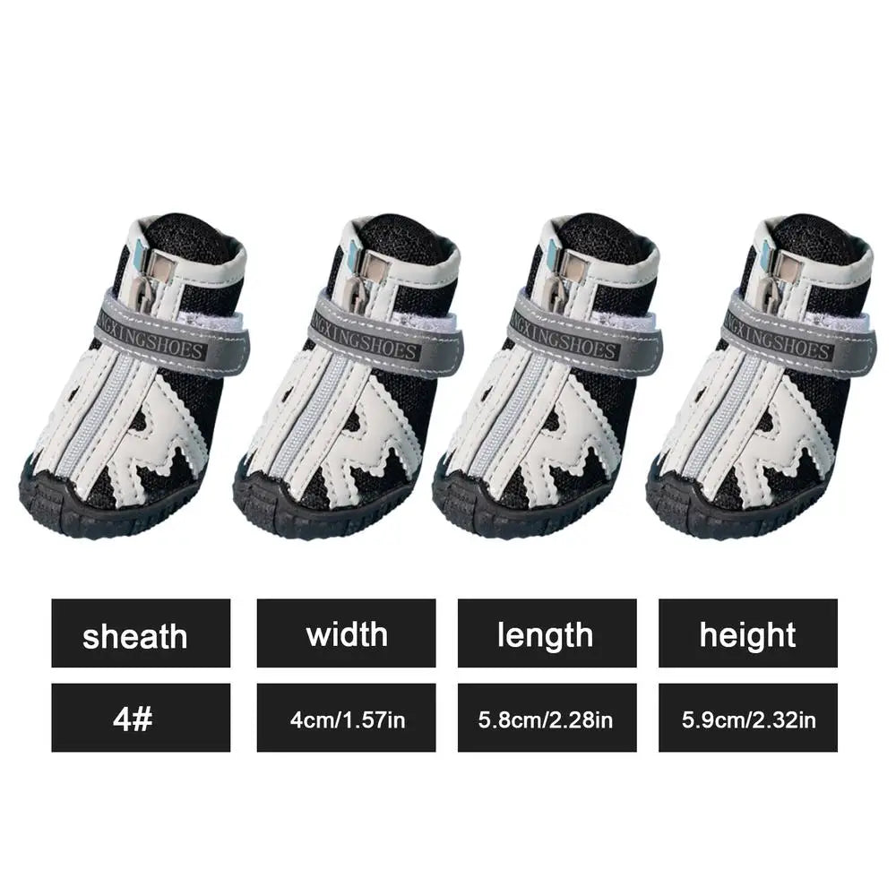 4PCS Dog Boots Dog Boots Paw Protector 5 Sizes Dog Boots With Rugged Rubber Sole Breathable Dog Boots Anti-slip For Summer